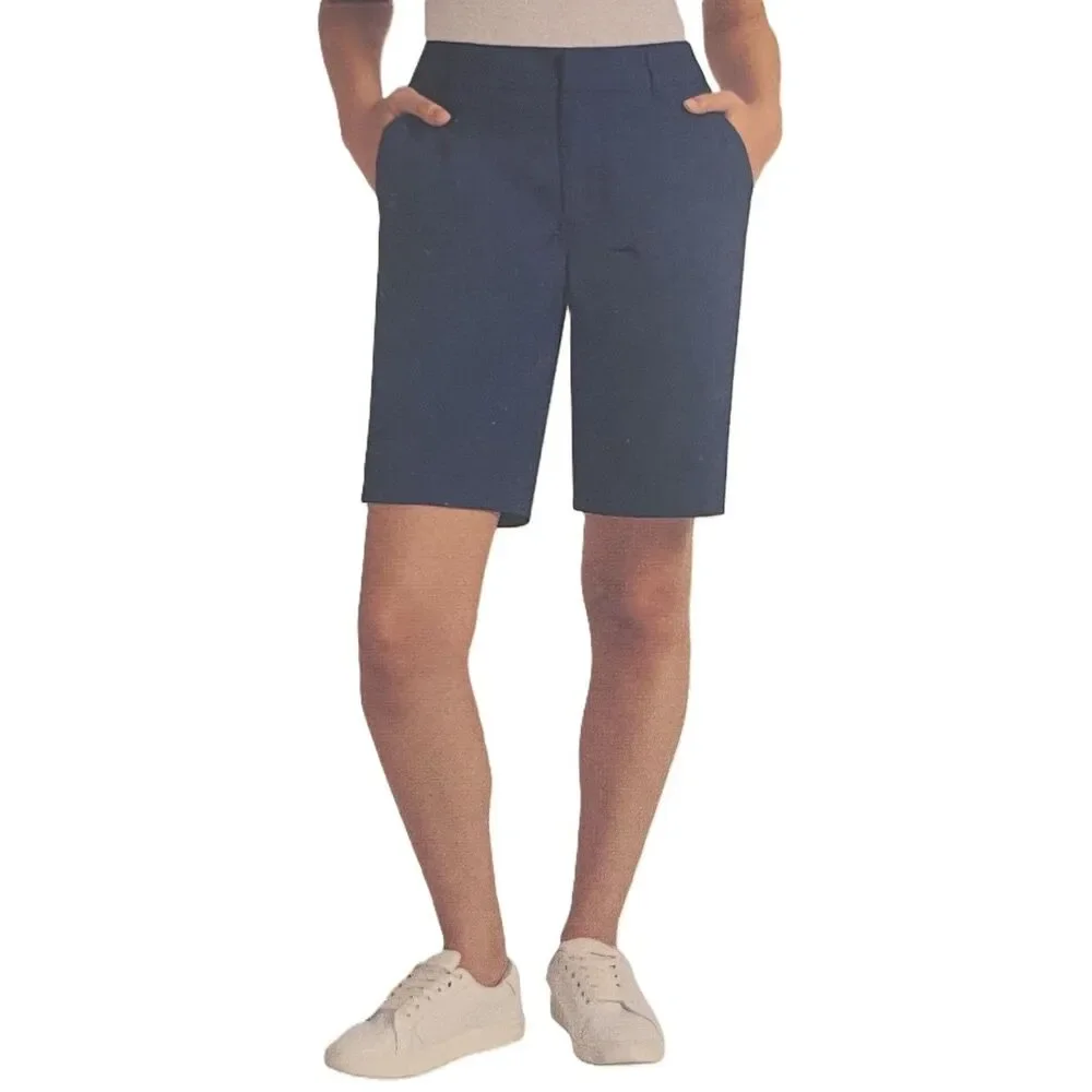 Matty M Women’s Navy Bermuda Shorts Stretch Casual Knee Length Pockets Sz XL NWT - Picture 2 of 3
